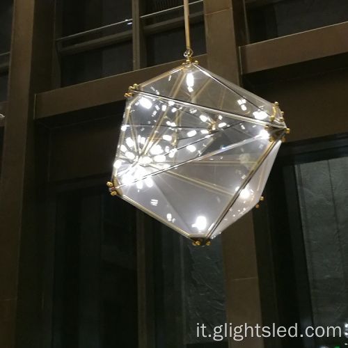 Crystal di vetro a buon mercato moderno decorazione interno decorazione a sospensione lampadario personalizzabile